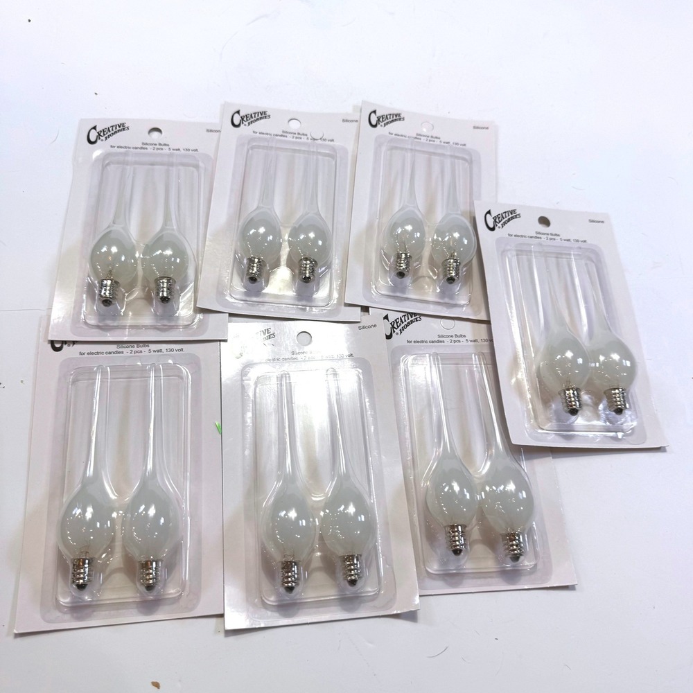 Creative Hobbies Silicone Dipped Light Bulbs 5W 130V Electric Candles 7 Pks 14ct